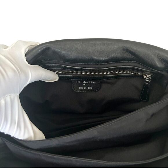 Authentic Christian Dior Black Cannage Quilted Lambskin Leather New Lock Bag - Picture 8 of 13